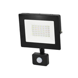 Naświetlacz, Lampa LED SMD 230V 30W 4000K 2520LM IP65 CZARNY Z CZUJNIKIEM RUCHU-347893340
