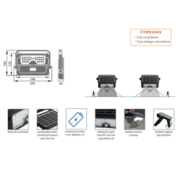 Naświetlacz solarny LED SOLEN 5W 500LM 4000K IP65 z czujnikiem ruchu-347904340