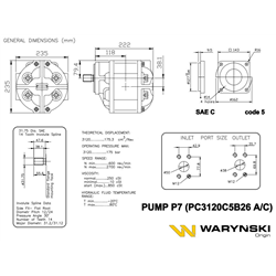 Pompa zebata P-7A PC3120C5B26A Ładowarka HSW Ł-34 obroty lewe Waryński-347446477