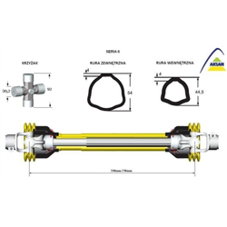 Wał przegubowo-teleskopowy 510-710mm 830N CE seria 6 AKSAN-347871336