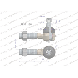 Przegub kierowniczy 153mm - 1 1/8"L RE12326 WARYŃSKI-347884188