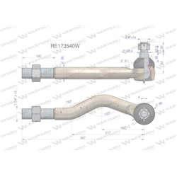 Przegub kierowniczy prawy 367mm - 1 1/4" RE173540 WARYŃSKI-347456007