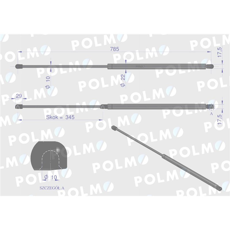 Siłownik podnoszenia maski John Deere RE63872 POLMO-347474423