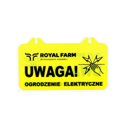 Tabliczka informacyjna UWAGA OGRODZENIE ELEKTRYCZNE Royal Farm-347474185