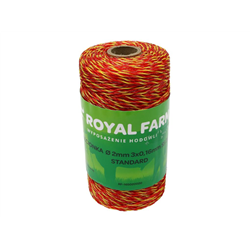 Plecionka, do elektryzatora 2mm, 3x0,16mm SS żółto-pomarańczowa 200m, Royal Farm-347479038
