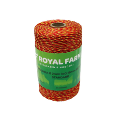 Plecionka, do elektryzatora 2mm, 3x0,16mm SS żółto-pomarańczowa 250m, Royal Farm-347479058