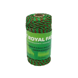 Plecionka, do elektryzatora 2,5mm, 3x0,20mm SS zielono-pomarańczowa 100m, Royal Farm-347479010