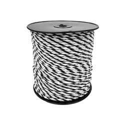 Plecionka, do elektryzatora 5mm, 6x0,20mm SS biało-czarna 200m, Royal Farm-347907435