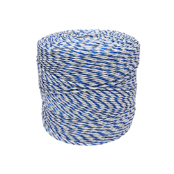 Plecionka, do elektryzatora 3mm, 2x0,20mm Cu, 4x0,20mm SS biało-niebieska 400m, Royal Farm-347479033