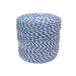 Plecionka, do elektryzatora 3mm, 2x0,20mm Cu, 4x0,20mm SS biało-niebieska 500m, Royal Farm-347907455
