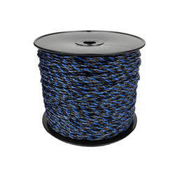 Plecionka, do elektryzatora 3mm, 3x0,50mm SS czarno-niebieska 400m, Royal Farm-347479019