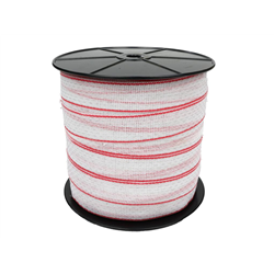 Taśma, do elektryzatora 40mm, 3x0,25mm Cu, 5x0,25mm SS biało-czerwona 200m, Royal Farm-347479047