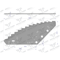 Nóż paszowozu uniwersalny otwór 22mm Standard ROYAL FARM-347899904