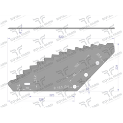 Nóż paszowozu uniwersalny otwór 19.5 mm Standard ROYAL FARM-347899900