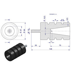 Resor. odbój gumowy śruba M10 wysokość 114mm prosty NR-188 Przyczepa-347879563