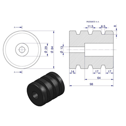 Resor. odbój gumowy otwór mocujący 13mm wysokość 100mm NR-195 Przyczepa-347451228