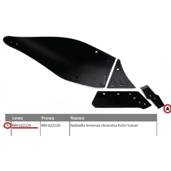 Dłuto, nakładka lemiesza obracalna lewa Kuhn Vulcan pasuje śruba M12X34OV2 - 2 szt.-347872123