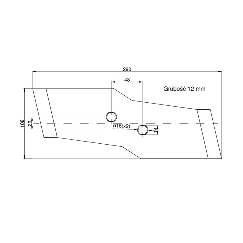 Dłuto, nakładka lemiesza obracalna lewa Kuhn Vulcan pasuje śruba M12X34OV2 - 2 szt.-347872124