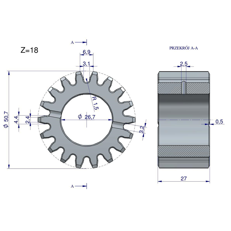 Satelit mechanizmu reduktora MF3-347443151