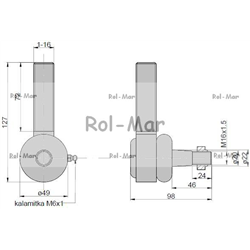 Przegub kulowy targańca hederu AH21345 John Deere-347444093