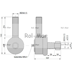 Przegub 105mm24-26mm AL37523  AL178019 John Deere-347444021