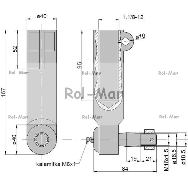 Przegub kierowniczy 150mm - M1.1/8" AL39020 John Deere TAQ-347444549