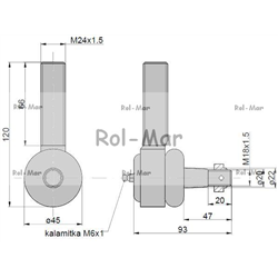 Przegub 105mm 20-22mm AL82826 John Deere-347444019