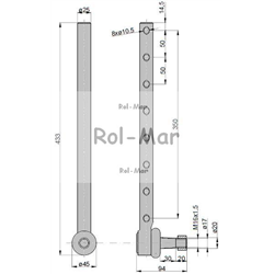 Przegub drążka kierowniczego poprzecznego  320mm 17-19mm AR51584 John Deere-347444017