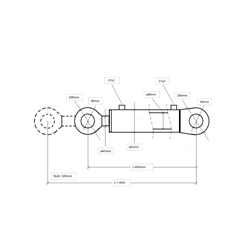 Cylinder hydrauliczny - siłownik dwustronny (sworzeń 40mm) CJ2F-80/45-320-347457318