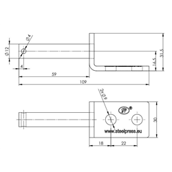 Uchwyt zawiasu UZ-01B fi 12 zastosowanie przyczepka SPP-347883186
