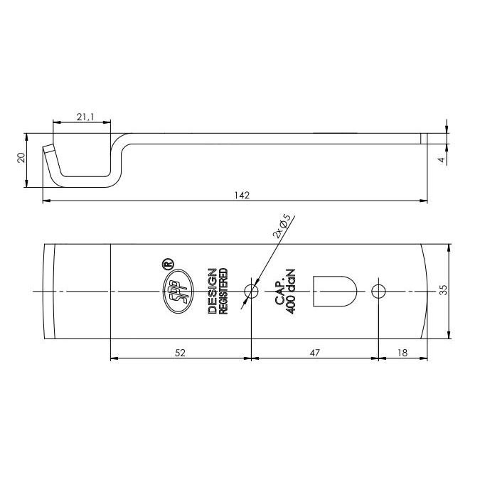 Zaczep spinacza zapinacz Z-01A 400kg zastosowanie przyczepka SPP-347883146