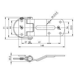 Zawias z kabłąkiem ZW-03.115A zastosowanie przyczepka SPP-347883190