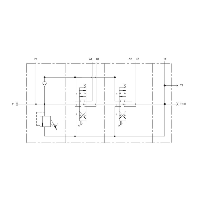 Rozdzielacz hydrauliczny (50 l/m) 4 sekc. 3 sekcje ster. Ręczno elektryczne 12 DC 1 sekcja manualna-347462493