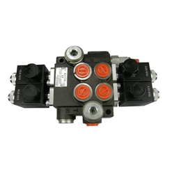 Rozdzielacz hydrauliczny dwusekcyjny sterowany elektrycznie 50L-347444265