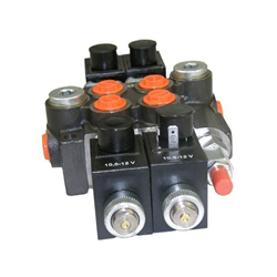 Rozdzielacz hydrauliczny dwusekcyjny sterowany elektrycznie 50L-347444266