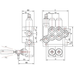 Rozdzielacz hydrauliczny trzysekcyjny 1-sekcja pływająca 40L-347872258