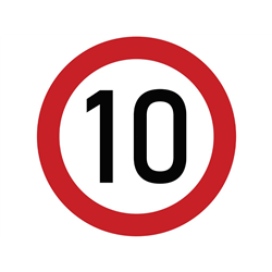 Naklejka laminowana limit prędkości 10 km/h- czerwona obwódka-347895087