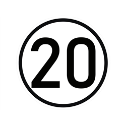 Naklejka laminowana limit prędkości v2 20 km/h- czarna obwódka-347470673