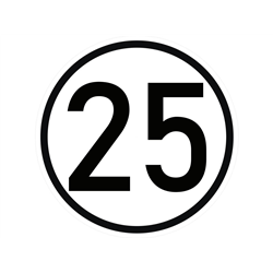 Naklejka laminowana limit prędkości v2 25 km/h- czarna obwódka-347470674