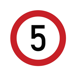 Naklejka laminowana limit prędkości 5 km/h- czerwona obwódka-347466754