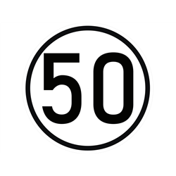 Naklejka laminowana limit prędkości v2 50 km/h- czarna obwódka-347470671