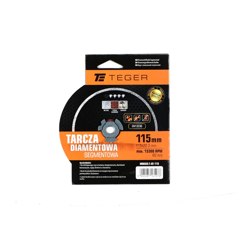 Tarcza diamentowa segmentowa 115x22.23 mm do cięcia betonu TEGER-347470293