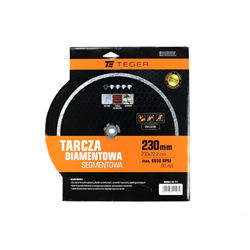 Tarcza diamentowa segmentowa 230x22.23 mm do cięcia betonu TEGER-347898635