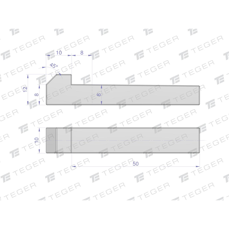 Klin z noskiem 10x8x50 TEGER, (sprzedawane po 5)-347479137