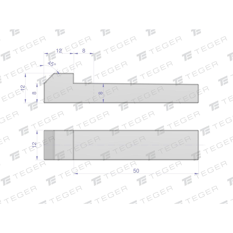 Klin z noskiem 12x8x50 TEGER , (sprzedawane po 5)-347479143