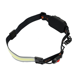 Latarka czołówka,  paskowa SOFT  LED COB  450lm z funkcją RED z tyłu ładowana USB, Teger-347907421