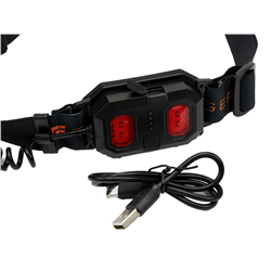 Latarka czołówka,  paskowa SOFT  LED COB  450lm z funkcją RED z tyłu ładowana USB, Teger-347907425