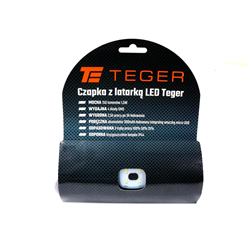 Latarka czołówka czapka LED COB ład USB Teger-347899494