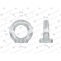 Nakrętka oczkowa, nakrętka z oczkiem M12 TEGER, (sprzedawane po 5)-347770460