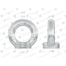 Nakrętka oczkowa, nakrętka z oczkiem M14 TEGER, (sprzedawane po 5)-347907766